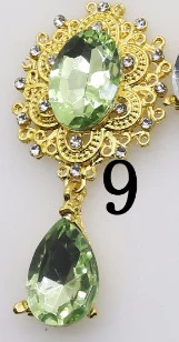 9 YWXINXI, модная новинка,, 1 шт./лот, плоские с оборота броши, 28*56 мм, сплав, аксессуары, сделай сам, ювелирное изделие, стразы, украшение, 11 видов цветов - Окраска металла: 9