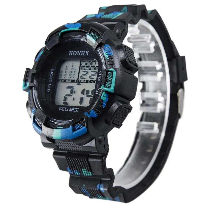 

Timezone#501 Fashion Waterproof Children Kids Boy Watches Digital LED Quartz Alarm Date Sports Electronic Quartz Watch