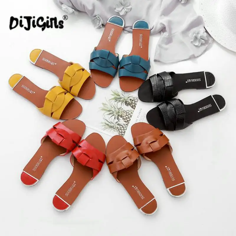 Женские пляжные шлепанцы сандалии на плоской подошве Повседневная Уличная обувь