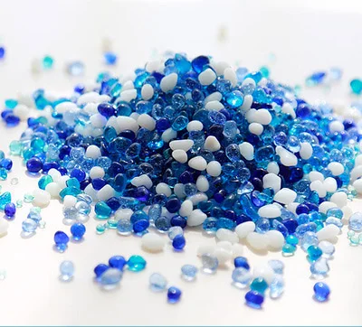 mixed blue 2 Цветной декоративные Стекло Мрамор бусины 400 г стеклянная Галька Камни плавательный бассейн Сад орнамент рыбы резервуар, ваза аквариумных принадлежностей - Цвет: mixed blue 2