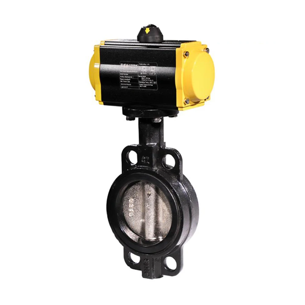 6 дюймовый CI вафельный пневматический клапан бабочка пружина возврата чугунный