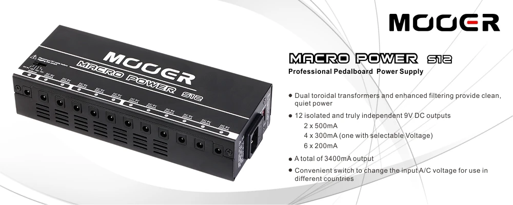 Mooer Macro power S12 MPS12 источник питания 12 портов изолированный эффект педаль питания для гитары педаль эффектов аксессуары для гитары