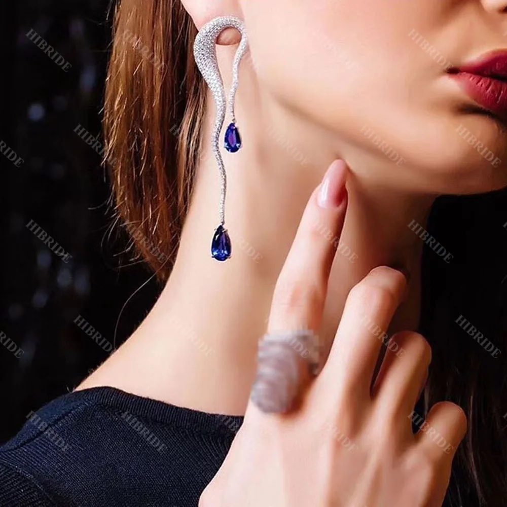 Женские свадебные серьги капельки hiневесты элегантные капли из фианита AAA