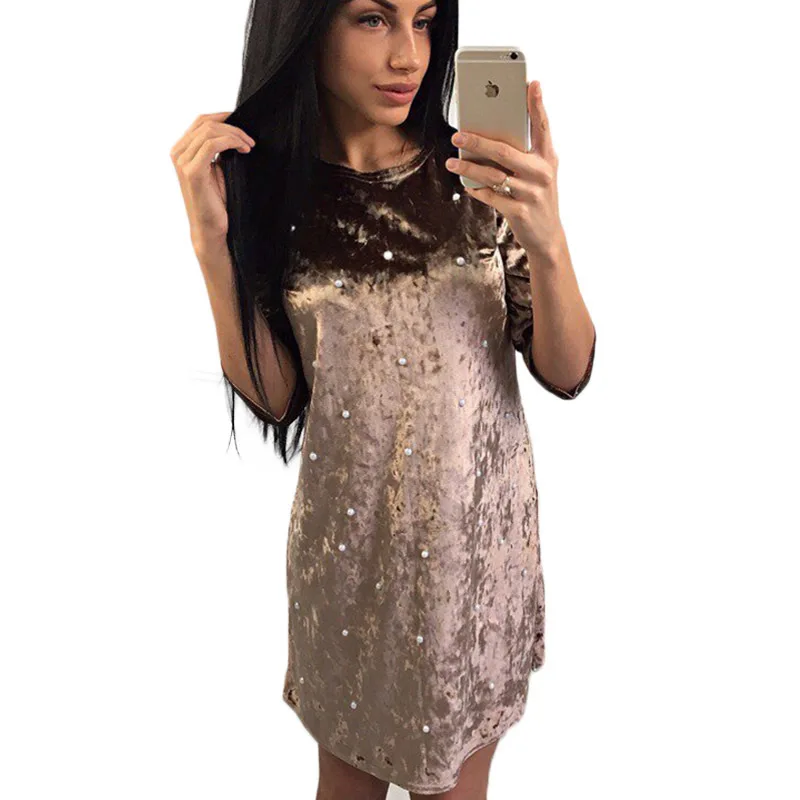 Модное бархатное платье Vestido De Festa Новинка повседневные женские платья для