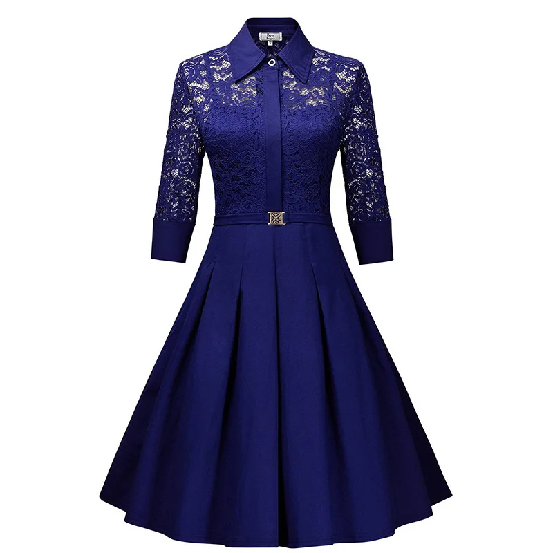 Royal Blue Сексуальное кружевное вечернее платье vestidos, летнее платье для девушек, коктейльное платье больших размеров - Цвет: Royal Blue