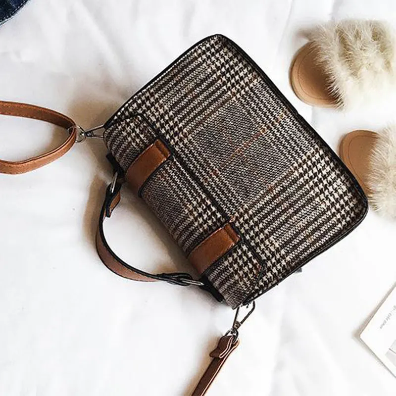 Женская сумка высокого качества из шерсти и кожи пу женская с замком зимние сумки