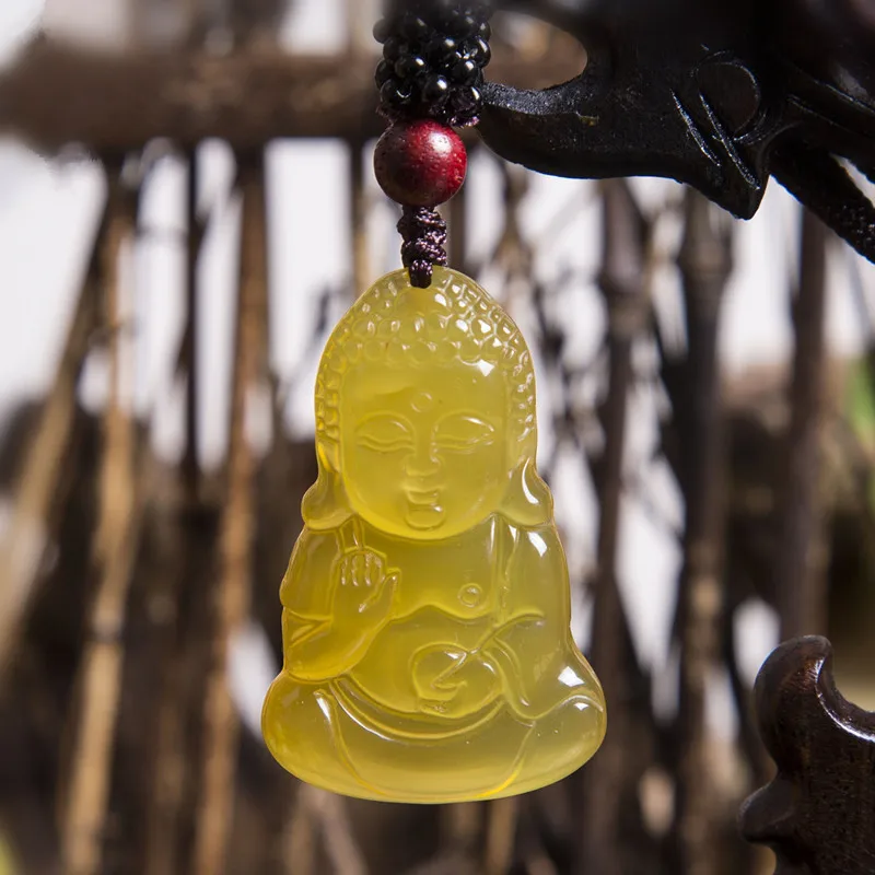 Одежда высшего качества желтый халцедон ребенка Будды Цепочки и ожерелья
