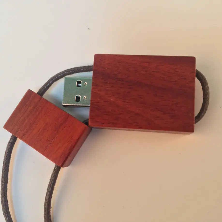 Флэш-накопитель usb 2 0 из красного дерева в бамбуковой коробке (более 15 шт. с