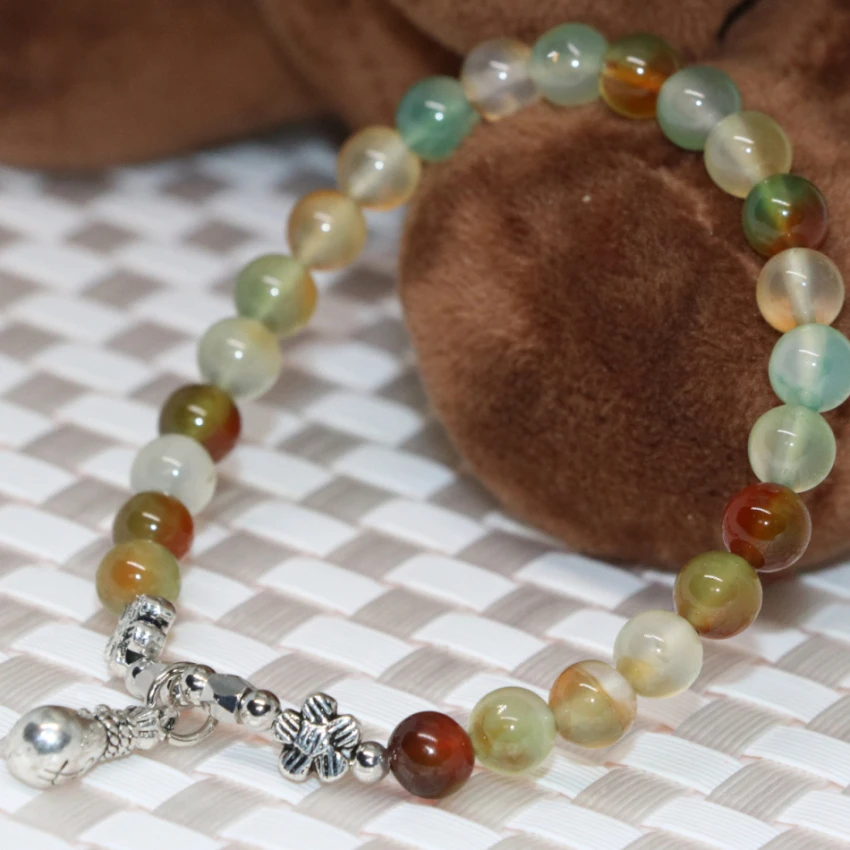 Браслет женский из натурального агата сердолик круглые каменные бусины 6 мм 7 5