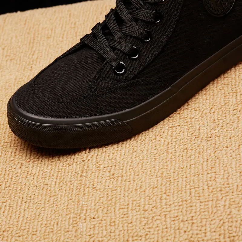 High Top Brand Luxury Men Casual Sneakers Spring and Autumn Pu Leather Male Canvas Shoes Solid Lace Up Flats |