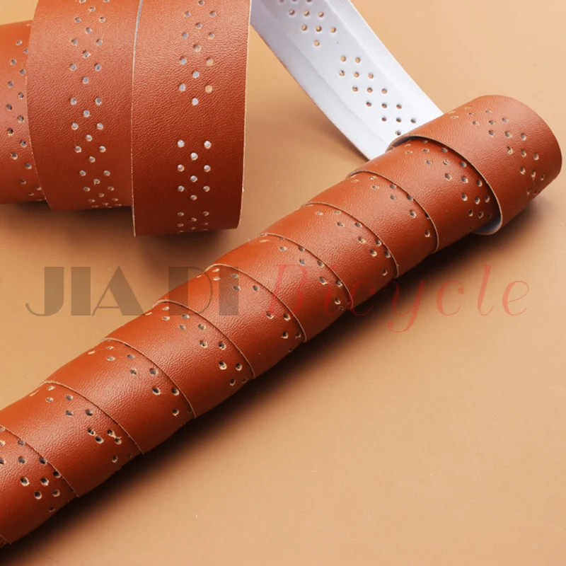 

MUQZI Fixed Gear Road Bike Handlebar Tape Straps PU Leather Put the Sweat Absorption Hollow Breathable Winding 1.9M