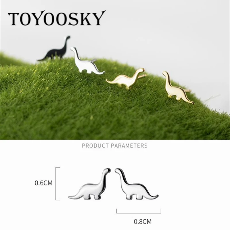 TOYOOSKY милый динозавр серьги-гвоздики подарок для детей девочка студентка прекрасный подарок животное 925 ювелирные изделия из настоящего стерлингового серебра