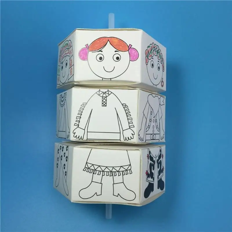 Дети DIY ручной роторная бумажная кукла s цвет вращения сменная одежда бумажная кукла наборы игрушки творческие подарки ручной работы
