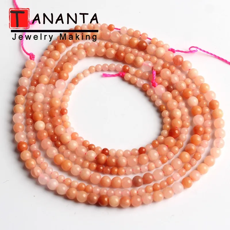 Pink Aventurine Натуральный 2 мм гематит бирюза нефрит Агаты Кварцевый Камень Бисер для самостоятельного изготовления ювелирных изделий ожерелье браслет женские серьги 15 дюймов - Цвет: Pink Aventurine
