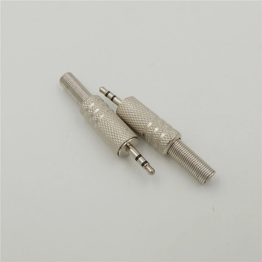 50 шт. серебряный металлический стерео Мужской 2 5 мм 3-полюсный разъем аудио