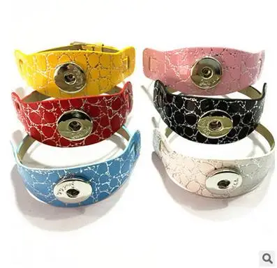 

Fashion Colorful 10pcs mixed Serpentine leather bracelets snap bracelets 18cm watchband fit 18mm snap buttons wholesale SE0092
