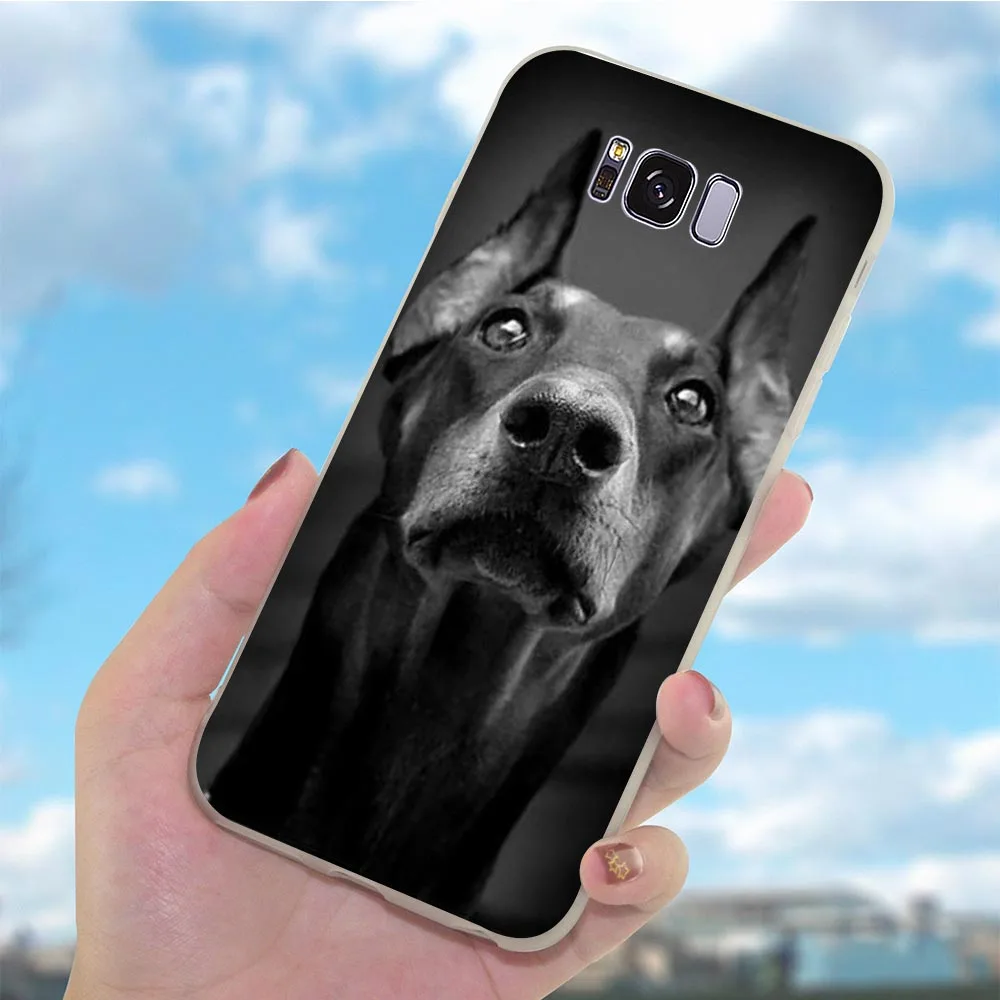 Милые Чехлы для телефона Doberman Dog чехлы Galaxy Samsung S9 Plus чехол S10e M10 M20 M30 S7 Edge S6 S8 S10 Note 8 10