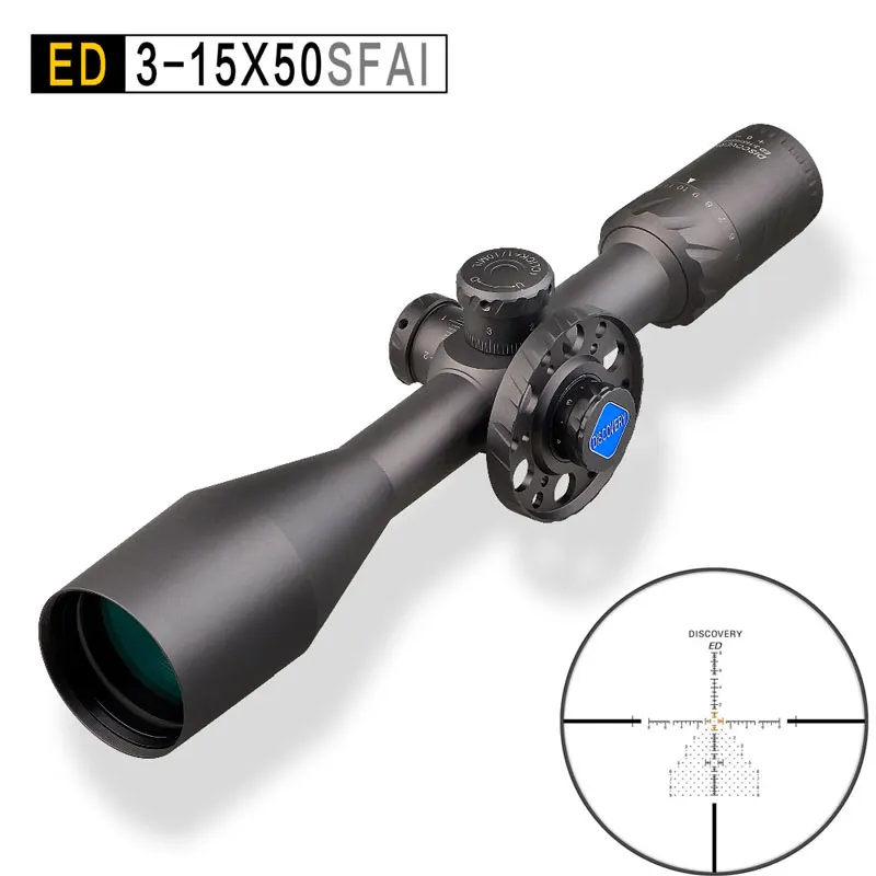 

Дискавери ED 3-15x50 FFP Air Riflescope Охотничий Тактический первый Focal Plane прицел с подсветкой сетка на дальние расстояния