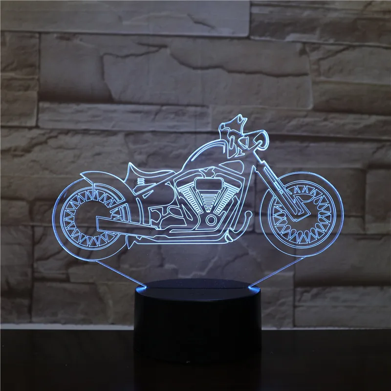 Led 3D ночник Мотоцикл 3D настольная лампа 3D иллюзия освещение крутой двигатель коллекция вентиляторы подарки соревнование сувенир подарок
