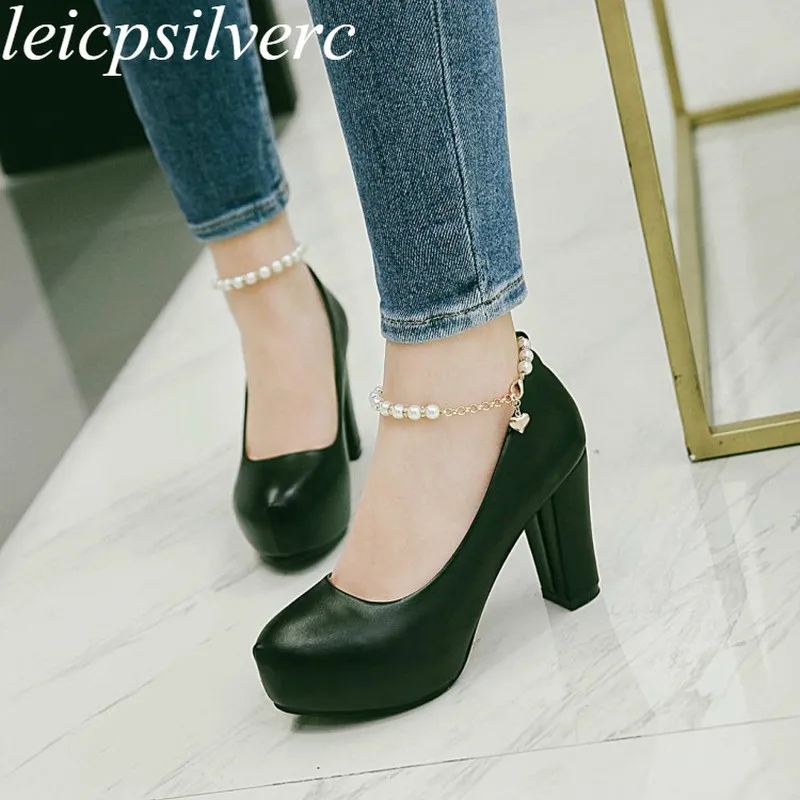 Женские туфли-лодочки на очень высоком каблуке из искусственной кожи с жемчужной