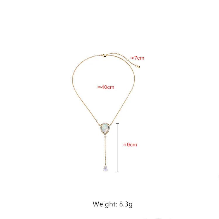 AB-xl00729c/трактор/опал в форме капли ожерелье