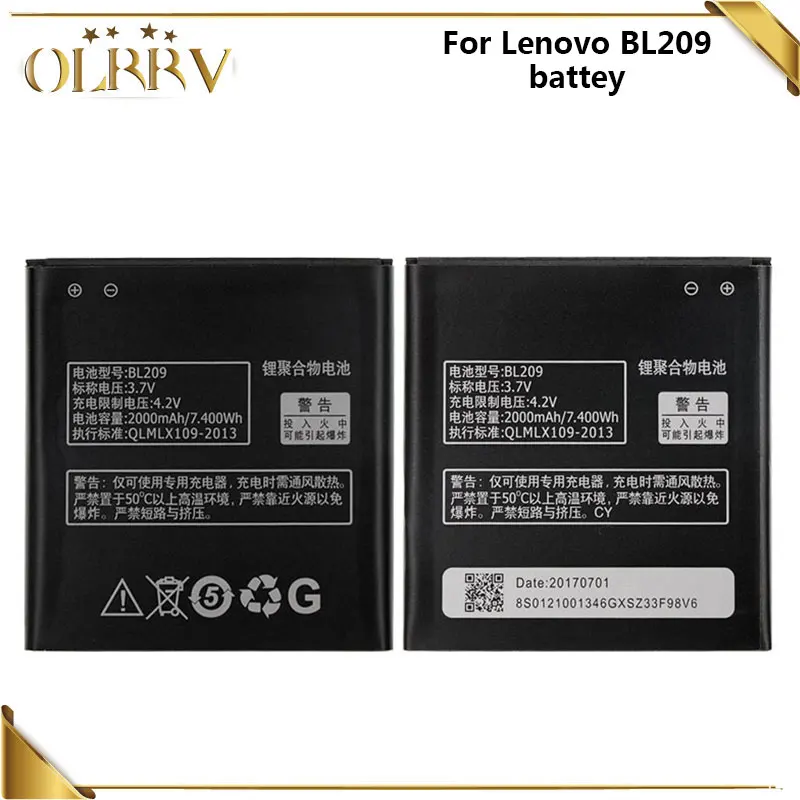 BL209 батарея для lenovo A706 A788T A820E A760 A516 A378T A398T мобильный телефон мА/ч. Аккумулятор Bateria