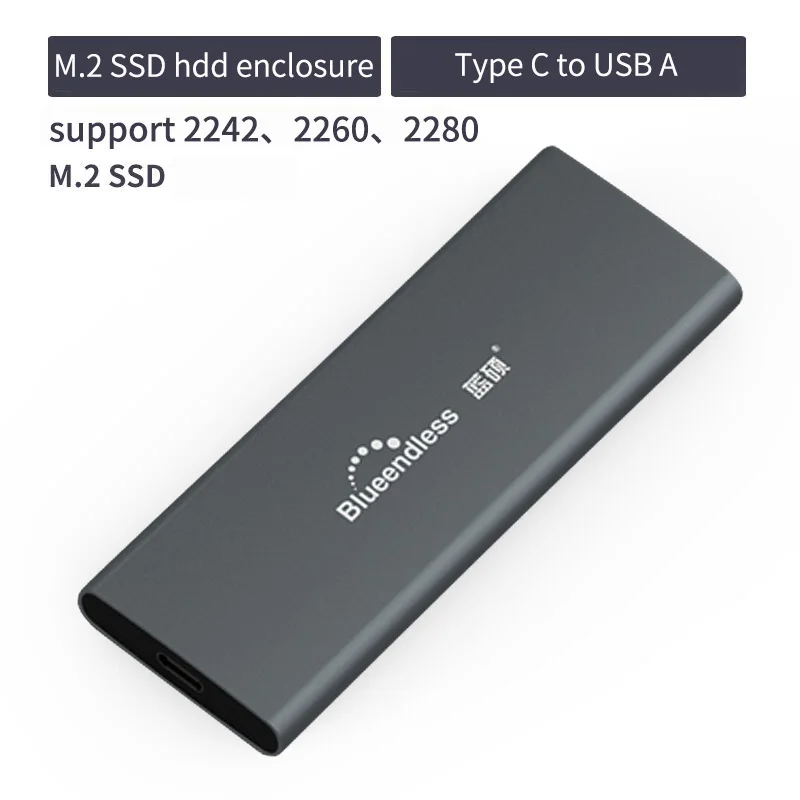 SSD m.2 чехол type C to type C поддержка 2242/2260/2280/msata M.2 NGFF B Ключ слот SSD алюминиевый чехол для твердотельного диска высокая скорость