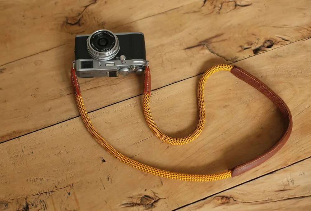 Плечевой ремень для камеры на шею ремешок из коричневой кожи Золотая веревка