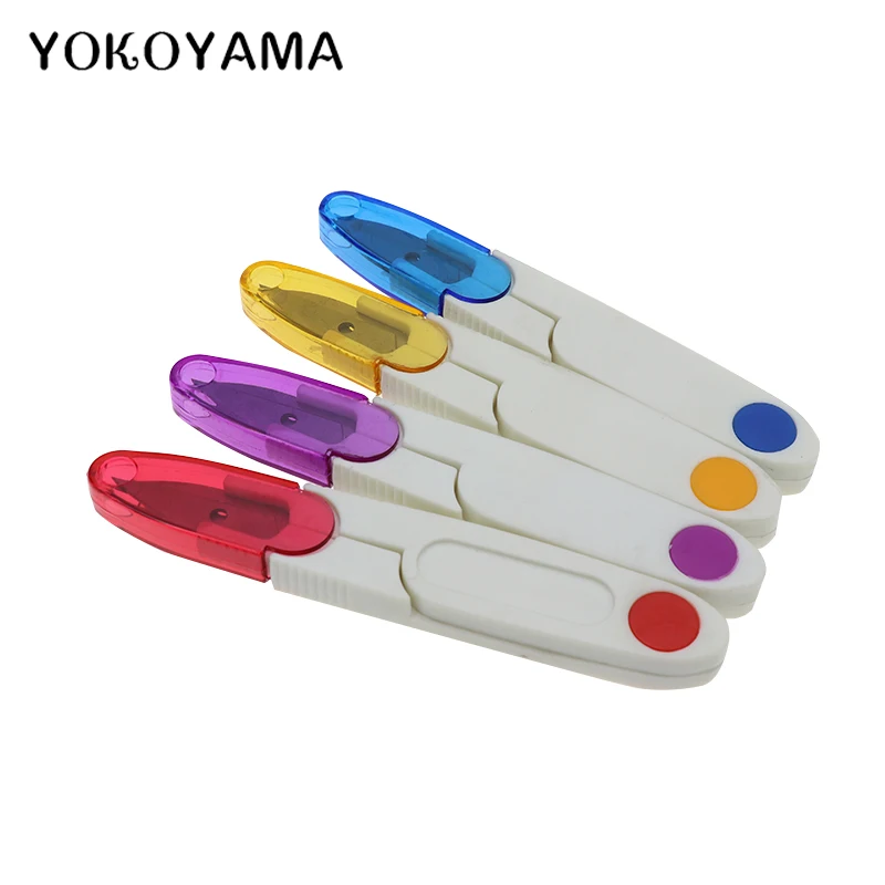 YOKOYAMA портативные ножницы для пряжи, безопасная крышка, пластиковая ручка, портные инструменты для вышивания, швейные резцы, ножницы для вышивания крестиком