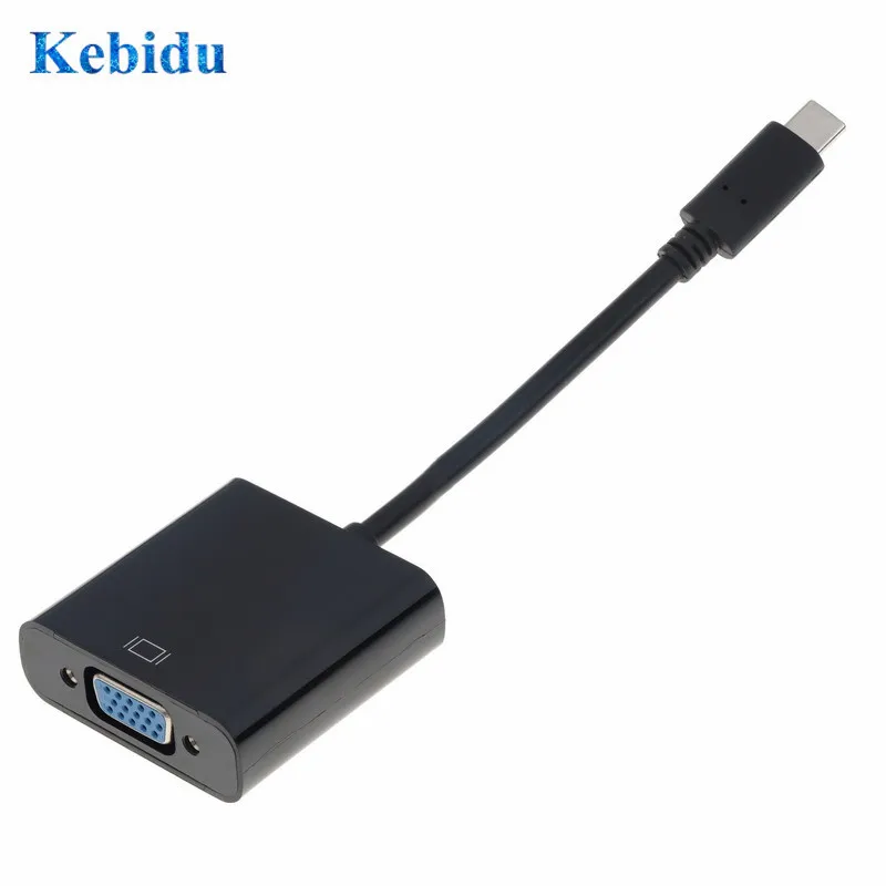 Kebidu Тип C к женскому VGA Кабель адаптер USBC USB 3 1 для Macbook 12 дюймов Chromebook Pixel Lumia 950XL