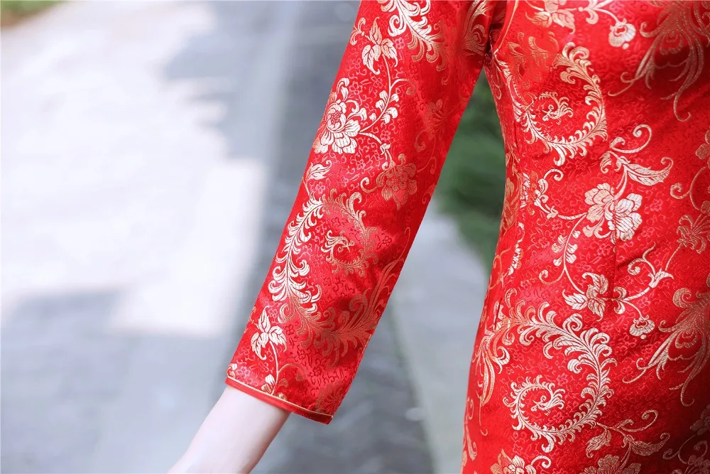 Шанхай история традиционное китайское платье Ципао с длинным рукавом в