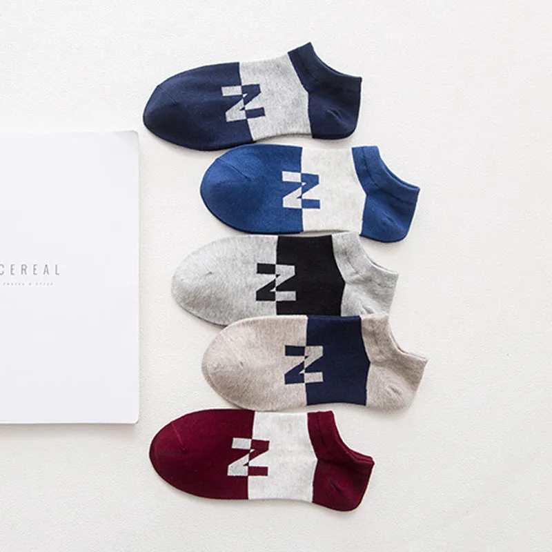 Новое поступление 5 пар хлопковые мужские носки в полоску повседневные деловые