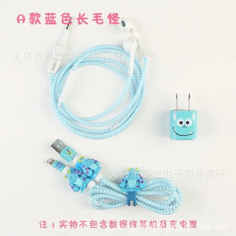 style 10 Стиль 1,4 м милый мультфильм USB кабель наушники протектор Набор кабель Стикеры для намотки Спиральный шнур протектор для iphone5 6 7 - Цвет: style 10