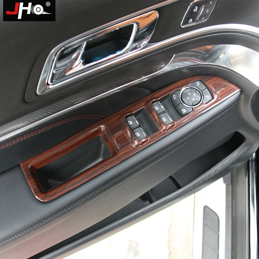 JHO оконный стеклоподъемник переключатель панель Крышка Накладка для Ford Explorer ABS углеродного волокна зерна автомобиля аксессуары для укладки