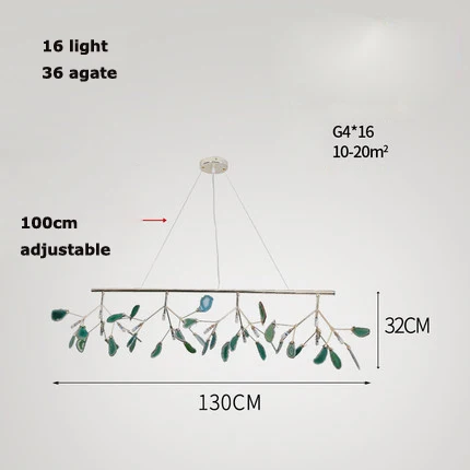 130cm green G4 led железные в стиле постмодерн Агатовая люстра светлячок. Люстра освещение подвесной светильник Lampen Lustre для столовой фойе - Цвет абажура: 130cm green