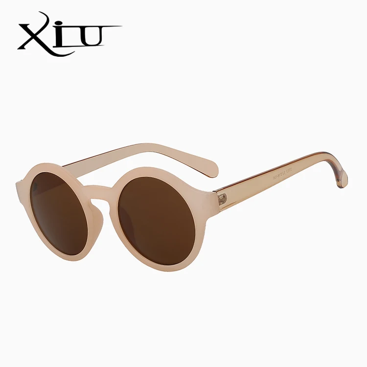 Nude w brown lens Круглые Круглые Солнцезащитные очки для женщин, Ретро стиль, Винтажные Солнцезащитные очки для женщин, брендовые дизайнерские солнцезащитные очки для женщин, Oculos Gafas De Sol Mujer - Цвет линз: Nude w brown lens