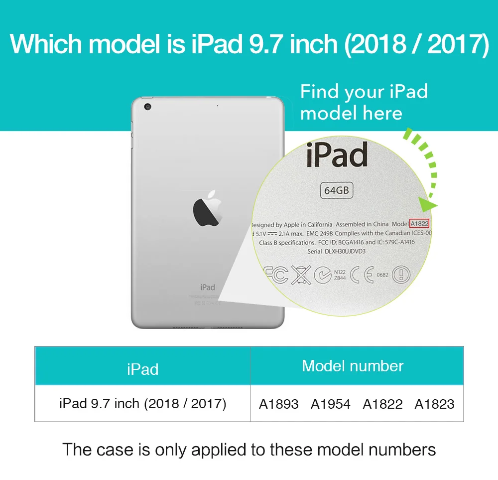 Чехол ESR для iPad 9,7, чехол Yippee, цветной, ультратонкий, светильник, вес из искусственной кожи, чехол на заднюю панель для iPad 6th Gen 9,7"