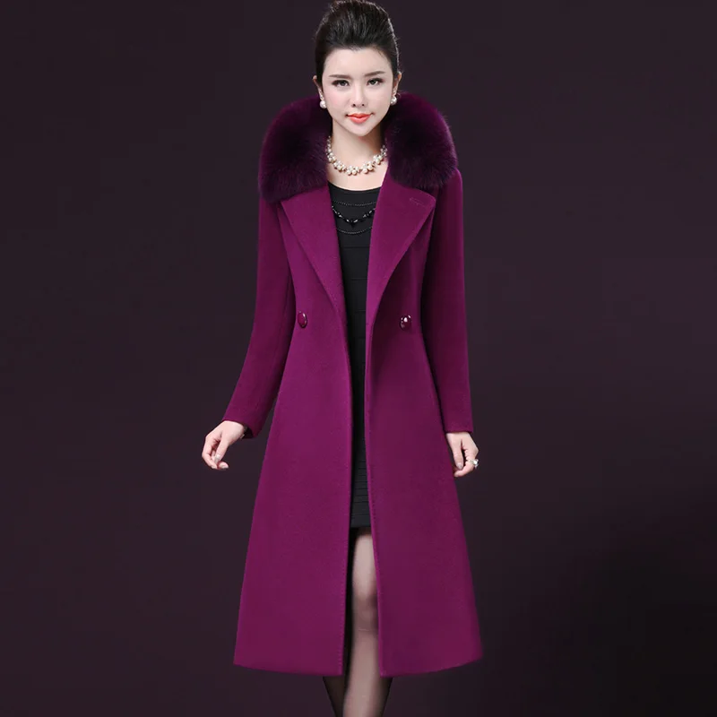 Винтажное Женское шерстяное длинное пальто осенне зимние женские куртки