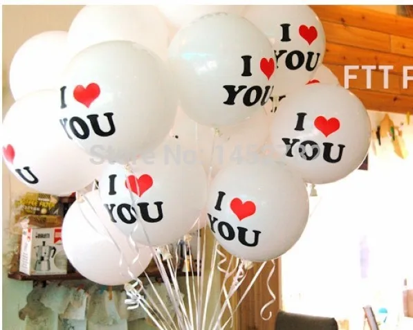 10 шт./лот 12 дюймовый жемчужный латексный шар I LOVE YOU воздушные шары рождественские