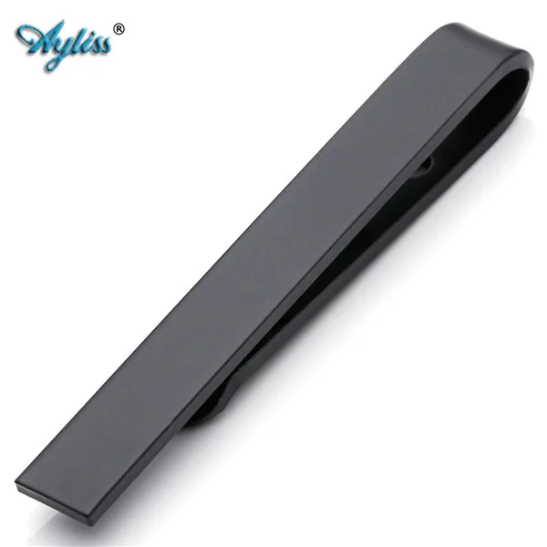 1pc Golden Ayliss Лидер продаж 1 шт. из нержавеющей стали мужские зеркальные тонкие узкий галстук, держатель, застежка Свадебный подарок серебро/черный/золотой цвет - Окраска металла: 1pc Golden
