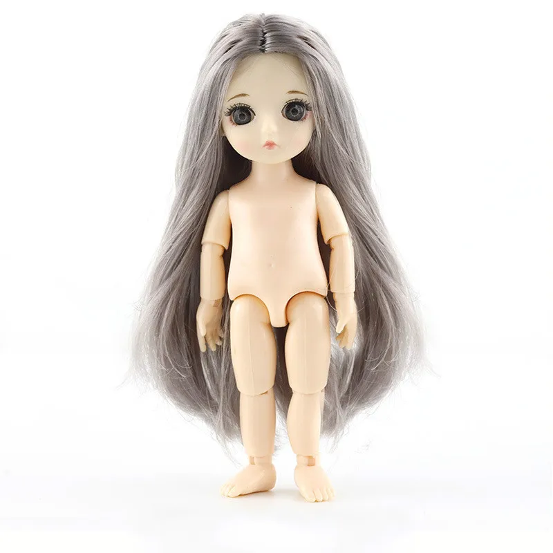 Новинка, 13 шарниров, bjd кукла, игрушка, 1/12, 16 см, Bjd кукла, игрушка, оригинальная, для девочек, принцесса, куклы, прекрасный детский подарок, детские игрушки для девочек - Цвет: gray1