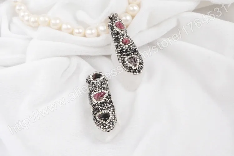 BOROSA Druzy длинный кристалл натурального кварца ТОЧКА с ассорти натуральный Подвеска из камней бисера выложенный циркон для ожерелья JAB313