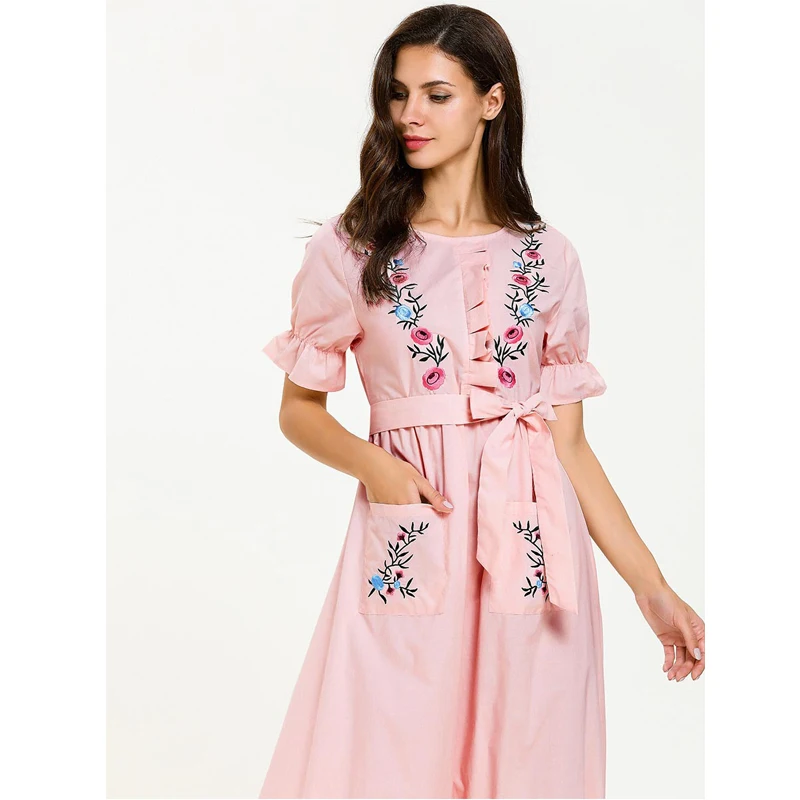 Платье размера плюс, Vestidos Longo Robe Femme Ete, Летнее Длинное богемное Платье макси с вышивкой, Бандажное Хлопковое платье, женская одежда