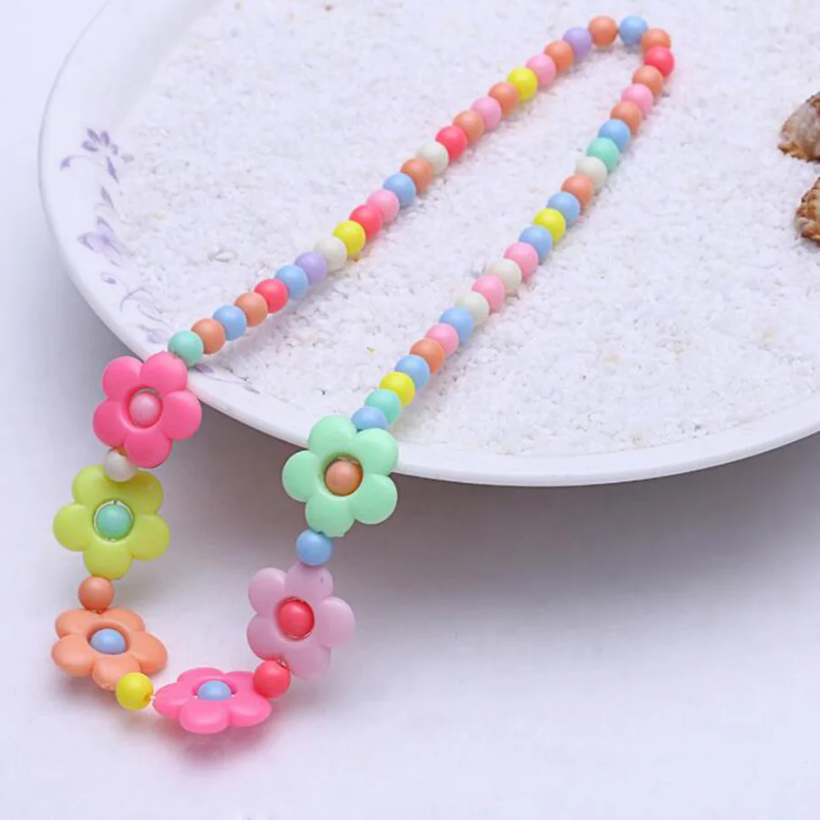 Новые пластиковые бусины конфетного цвета набор украшений для детей маленькие