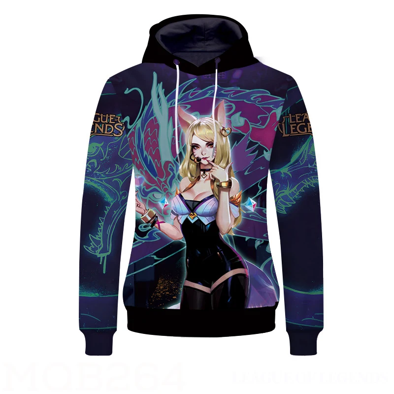 K/DA ewelynn Kaisa Ahri akали пуловер с капюшоном толстовка косплей костюм KDA Мужская