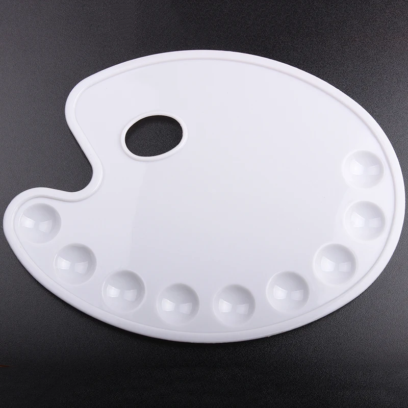 Белая фотопалитра с 9 отверстиями для большого пальца пластиковая