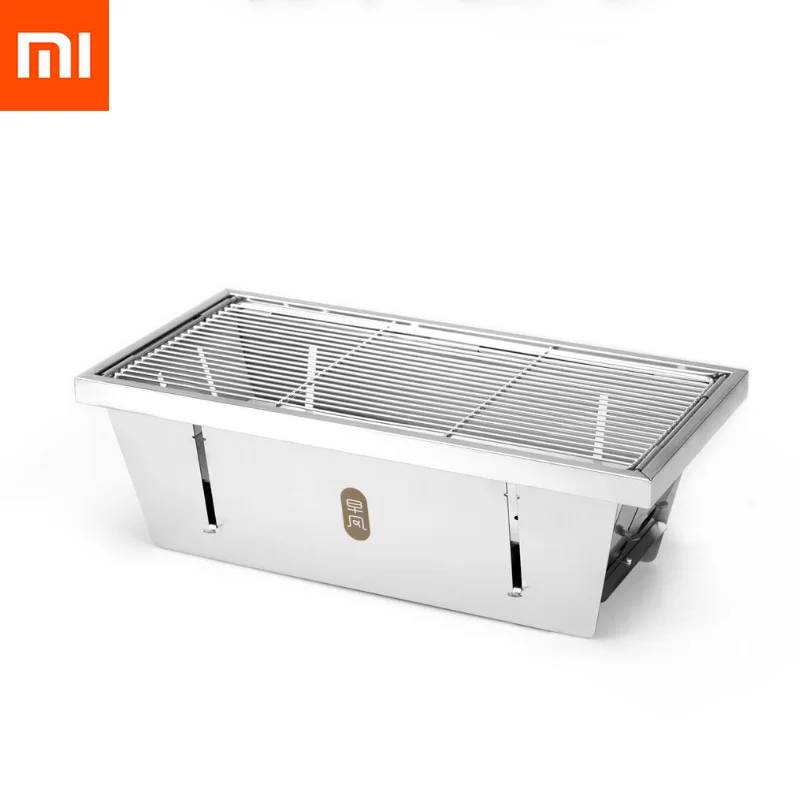 G1 WHITE Xiaomi Mijia Zaofeng гриль для барбекю из нержавеющей стали, складная плита для барбекю, угольная стойка для барбекю, инструменты для барбекю для кемпинга, барбекю - Цвет: G1 WHITE