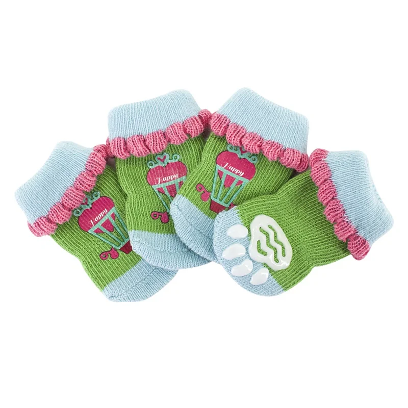 Противоскользящие носки для домашних животных собак милые щенков с