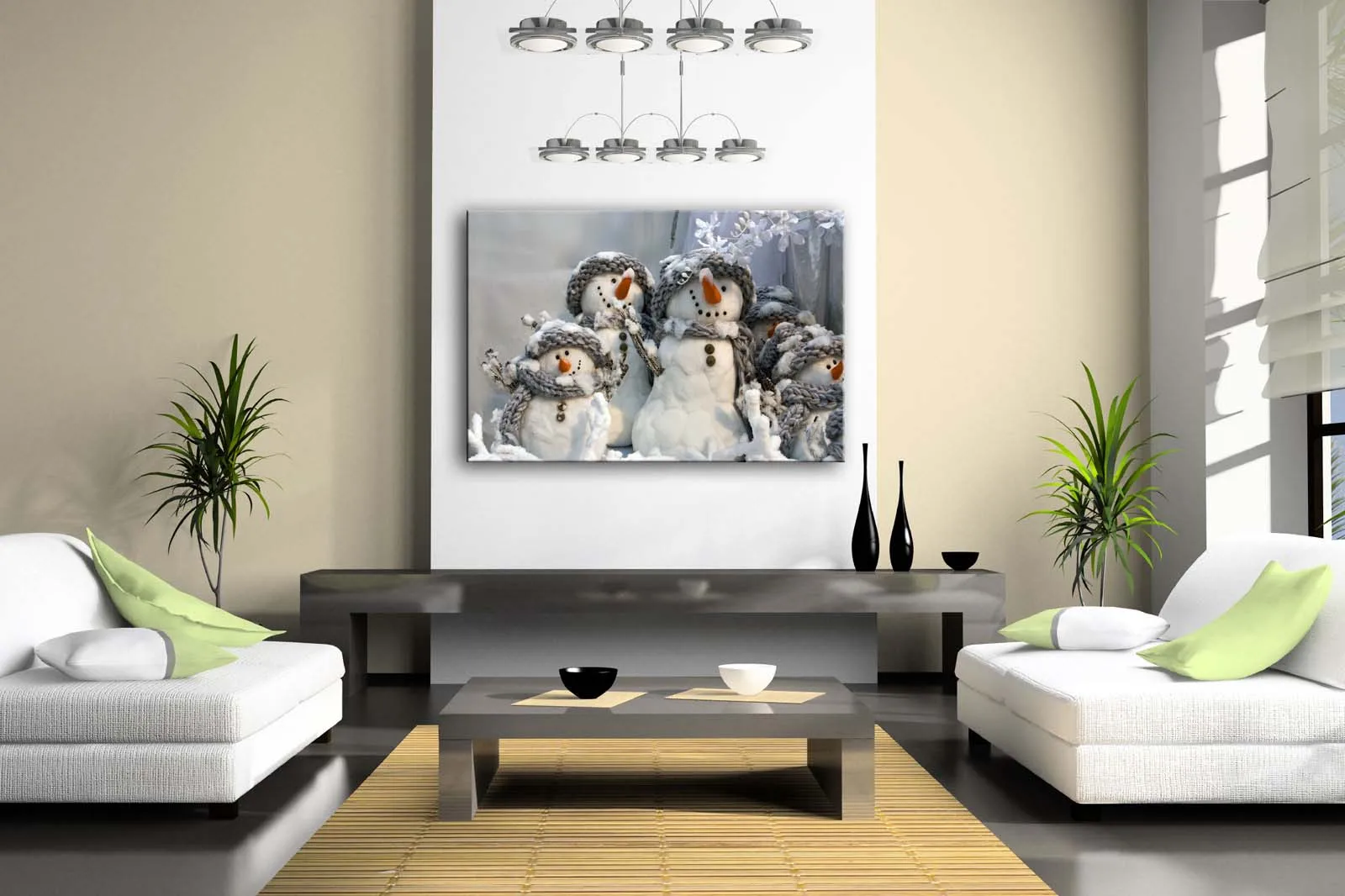 Unframed Wall Art Pictures Lovely Snowman Canvas Print Modern Posters No Frame For Home Living Room And Office Decor | Дом и сад