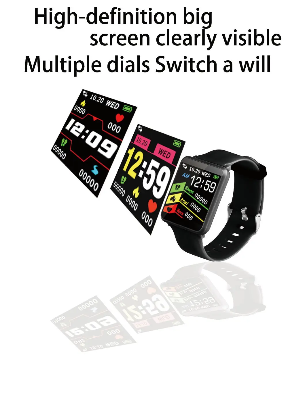 Bluetooth Смарт часы фитнес Браслет спортивный браслет кровяное давление шагомер F1